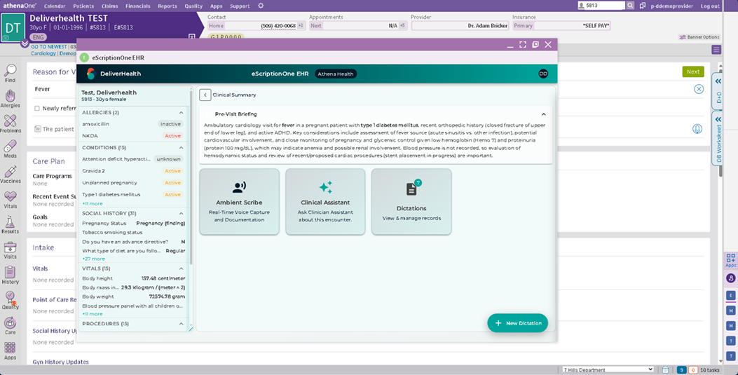 EHRClient embedded in Athena