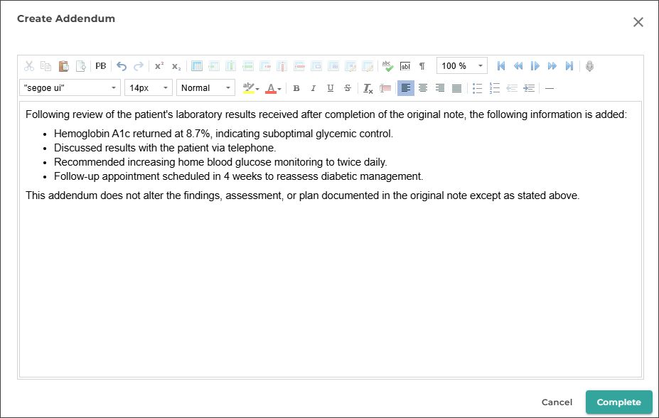 Addendum Editor